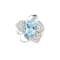 Sky Blue Topaz and White Topaz Sterling Silver Ring