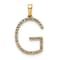 14K Yellow Gold Diamond Letter G Initial Pendant