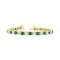 6.25ctw Emerald and Diamond Bracelet in 14k Yellow Gold