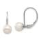 Rhodium Over 14K White Gold 6-7mm Round Freshwater Cultured Pearl
Leverback Earrings