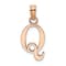 14k Rose Gold Polished Block Letter Q Initial Pendant