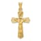 14k Yellow Gold Polished, Satin and Diamond-Cut Crucifix Pendant