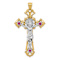 14k Yellow Gold and 14k White Gold Polished and Textured with Red Cubic
Zirconia Crucifix Pendant