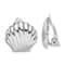 Rhodium Over Sterling Silver Polished Non-Pierced Shell Earrings
