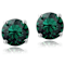 Sterling Silver Birthstone Stud Earrings - Emerald