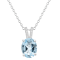 10x8mm Oval Sky Blue Topaz With Diamond Accents Rhodium Over Sterling
Silver Pendant with Chain
