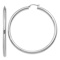 Rhodium Over 14k White Gold 2 9/16" Polished Tube Hoop Earrings