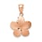 14k Rose Gold Brushed and Diamond-Cut Plumeria Pendant