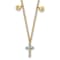 10k Yellow Gold and Rhodium Over 10k Yellow Gold Cable Link Diamond
Cross 18 inch Necklace