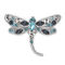 Rhodium Over Sterling Silver Polished Crystal Inlay Dragonfly Chain Slide