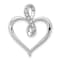 Rhodium Over 10k White Gold Diamond Heart and Infinity Pendant