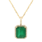 5.04 Ctw Emerald and 0.27 Ctw White Diamond Pendant in 14K YG
