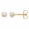 14K Yellow Gold 3.25mm Button Freshwater Pearl Youth Solitaire Stud Earrings