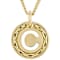 Cardano Initial C Pendant Necklace In 18K Gold Over Bronze