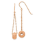 14k Rose Gold Chain with Diamond-Cut Puff Donut Bead Dangle Earrings