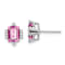 Rhodium Over 14K White Gold Emerald Shape Lab Created Pink
Sapphire/Diamond Earrings