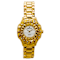 Croton Quartz Crystal Accents Gold Tone Beveled Bracelet Watch
