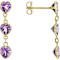 Heart Shape Amethyst Dangle Earrings 2.42ctw