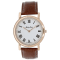Mathey Tissot Men's City Metallic Silver Dial, Rose Bezel, Brown Leather
Strap Watch