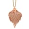 Copper Dipped Birch Leaf with 20 Inch Gold-tone Necklace