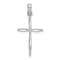 Rhodium Over 14k White Gold Diamond-Cut with Tapered Ends Cross Charm