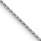 Rhodium Over 14k White Gold 0.8mm Solid Diamond-Cut Parisian Wheat Chain