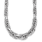 Rhodium Over Sterling Silver Polished Graduated Link Necklace