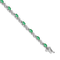 Rhodium Over 14k White Gold Diamond and Emerald Bracelet