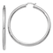 Rhodium Over 14k White Gold 2 3/8" Polished Tube Hoop Earrings