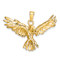 14k Yellow Gold Textured Eagle Flying Charm