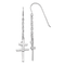Rhodium Over 14k White Gold Chain with Cross Dangle Earrings