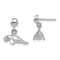 Rhodium Over 14k White Gold 3D Polished Mini Manatee Dangle Earrings
