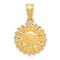 14k Yellow Gold Polished and Textured Sun with Face Pendant