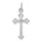 Rhodium Over 14K White Gold Small Diamond Budded Cross Pendant