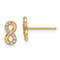 14k Yellow Gold Infinity Symbol Cubic Zirconia Stud Earrings