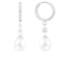7-8mm White Cultured Freshwater Pearl and Cubic Zirconia Rhodium Over
Sterling Silver Earrings