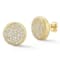 Sterling Statements 14K Yellow Gold Over Sterling Silver Pave Satin
Button Studs