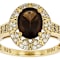 Smoky Quartz, Champagne Diamond And White Zircon Ring In 18K Gold Over
Sterling Silver 1.80ctw