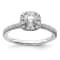 Rhodium Over 14K White Gold Eternal Promise Lab Grown Diamond Halo Ring