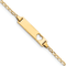 14k Yellow Gold Cut-out Heart Flat Curb Link ID Bracelet