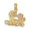 14K Two-Tone Number 1 MOM Script with Flower Charm