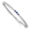 Rhodium Over 14K White Gold Lab Grown Diamond and Lab Created Blue
Sapphire Bangle 1.18ctw