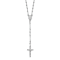 Rhodium Over 14K White Gold Polished Faceted Beads Rosary 18-inch Necklace