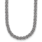 Rhodium Over Sterling Silver 7.5mm Hollow Byzantine 16 inch Necklace