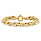 14k Yellow Gold 7.31mm Polished and Textured Link Bracelet