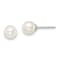 Rhodium Over Sterling Silver 6-7mm White Round FWC Pearl Stud Earrings