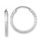 Rhodium Over 14k White Gold 9/16" Diamond-Cut Square Tube Endless
Hoop Earrings