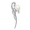 Rhodium Over Sterling Silver 8-9mm White Button Freshwater Cultured
Pearl Brooch