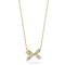 Sterling Statements 14K Yellow Gold Over Sterling Silver CZ Bow Necklace