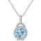 4ctw Sky Blue and White Topaz Pendant with Chain in Sterling Silver